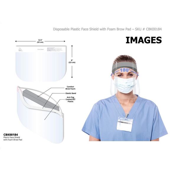 Krebs 4 Pk Safety Reusable Face Shields Protection Anti-Static Foam Hypoallerg.. - Picture 4 of 8